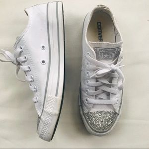 Converse || All-Star Sneakers White Glitter Sz 7